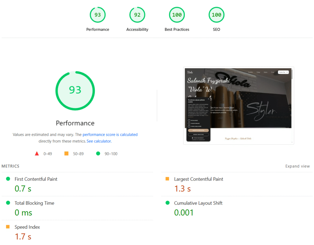 Audyt i pozycjonowanie SEO stron internetowych - analiza Vexor Designs.